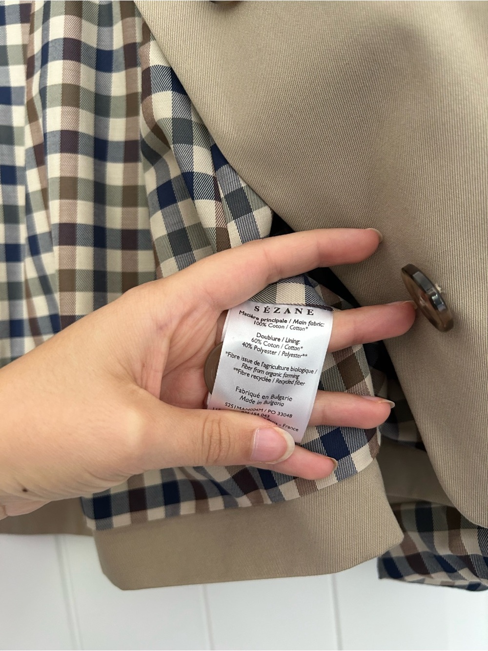 Sezane Bobby Jacket in Light Beige 38 NWT - Picture 8 of 9